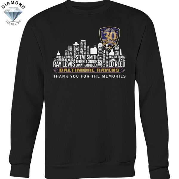 Baltimore Ravens 30 Seasons Thank You For The Memories Unisex T-Shirt