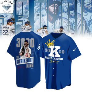 Clayton Kershaw Makes History And Joins The 3,000 Strikeout King Signature Baseball Jersey