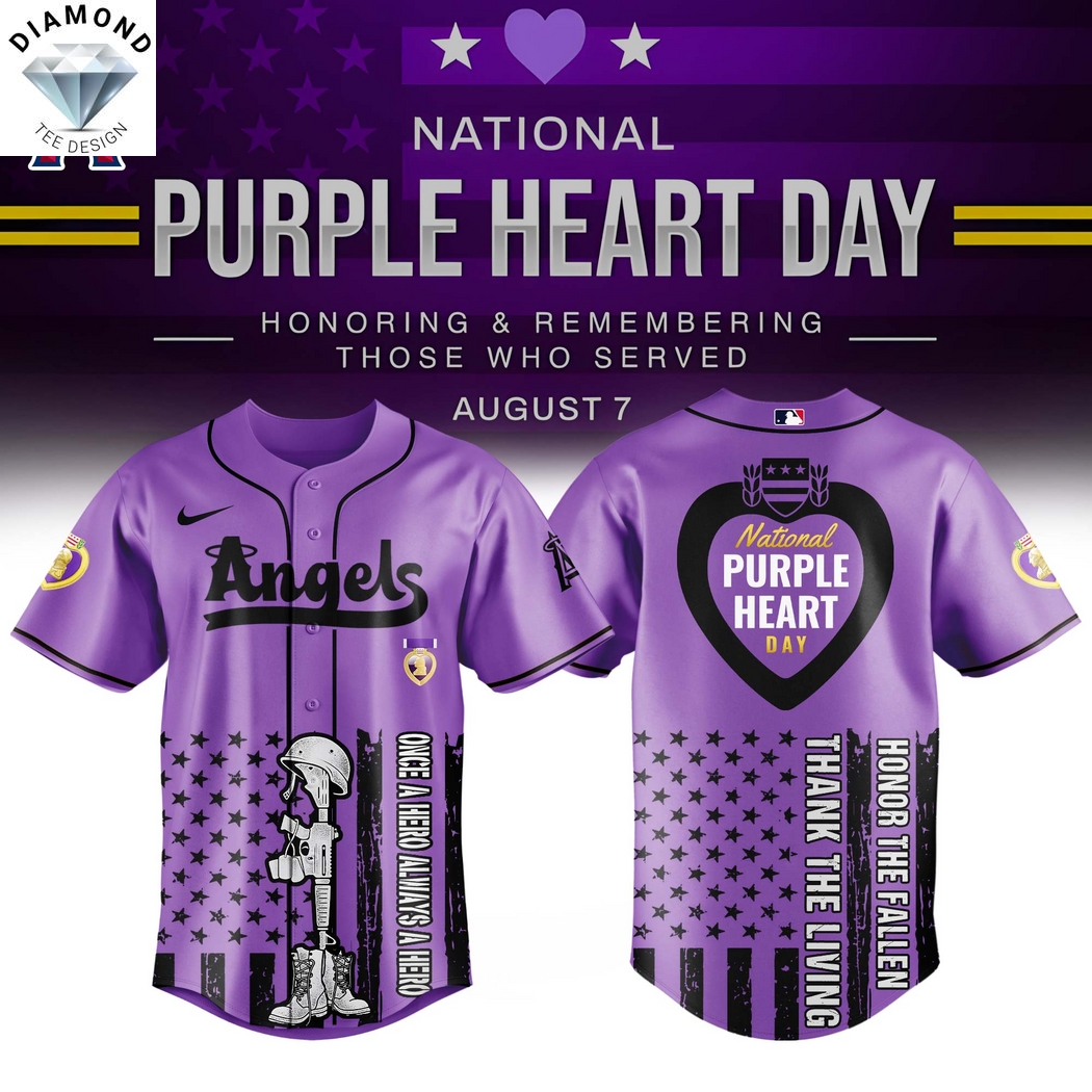 Los Angeles Angels x Purple Heart Day Baseball Jersey Los Angeles Angels x Purple Heart Day Baseball Jersey