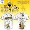 Los Angeles Dodgers Happiness 75 Years Peanuts Baseball Jersey – Gold