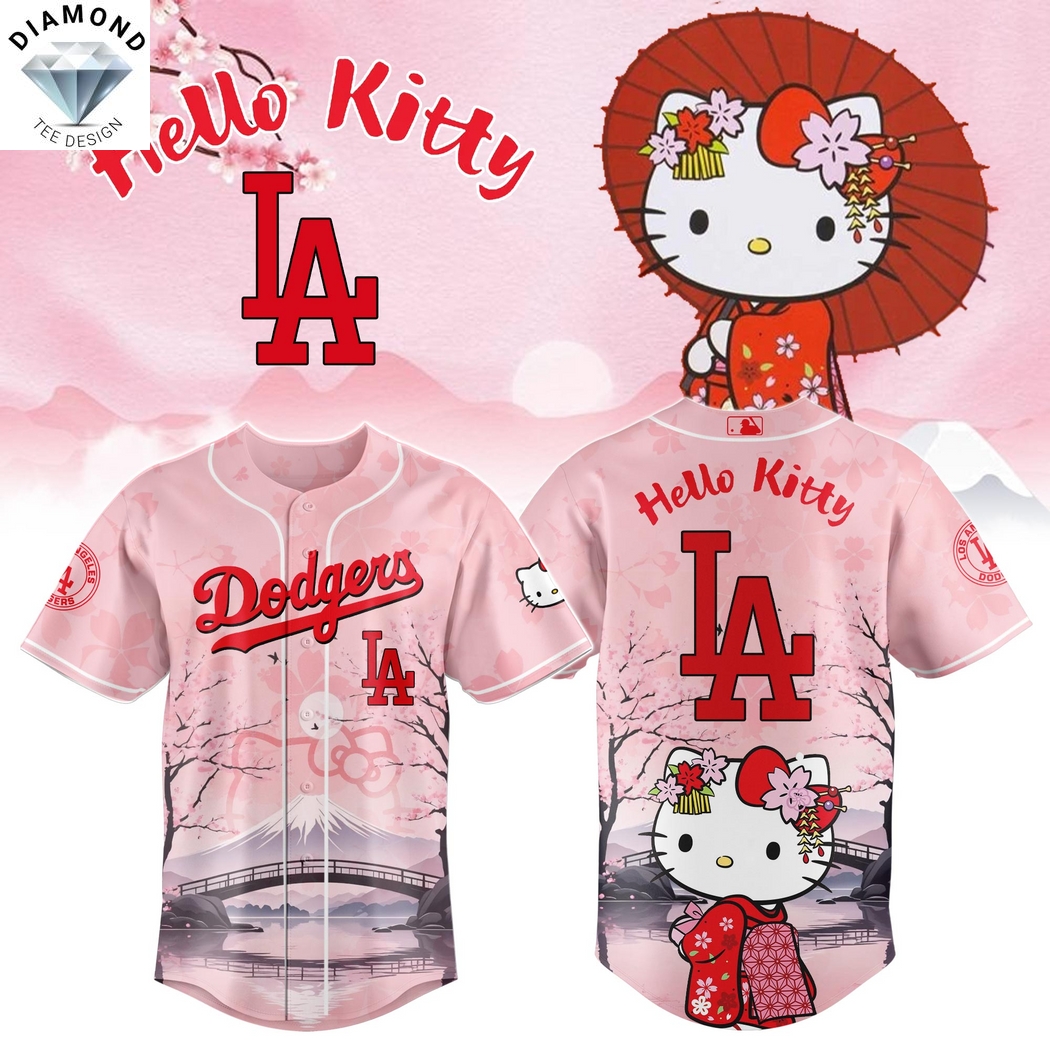 Los Angeles Dodgers Kitty-Chan Baseball Jersey Los Angeles Dodgers Kitty-Chan Baseball Jersey