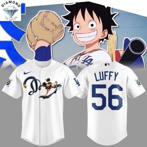 Los Angeles Dodgers Luffy Baseball Jersey – White