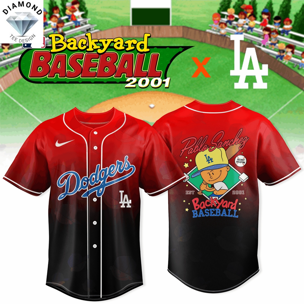 Los Angeles Dodgers x Backyard Pablo Sanchez 2001 Baseball Jersey - Black Los Angeles Dodgers x Backyard Pablo Sanchez 2001 Baseball Jersey - Black
