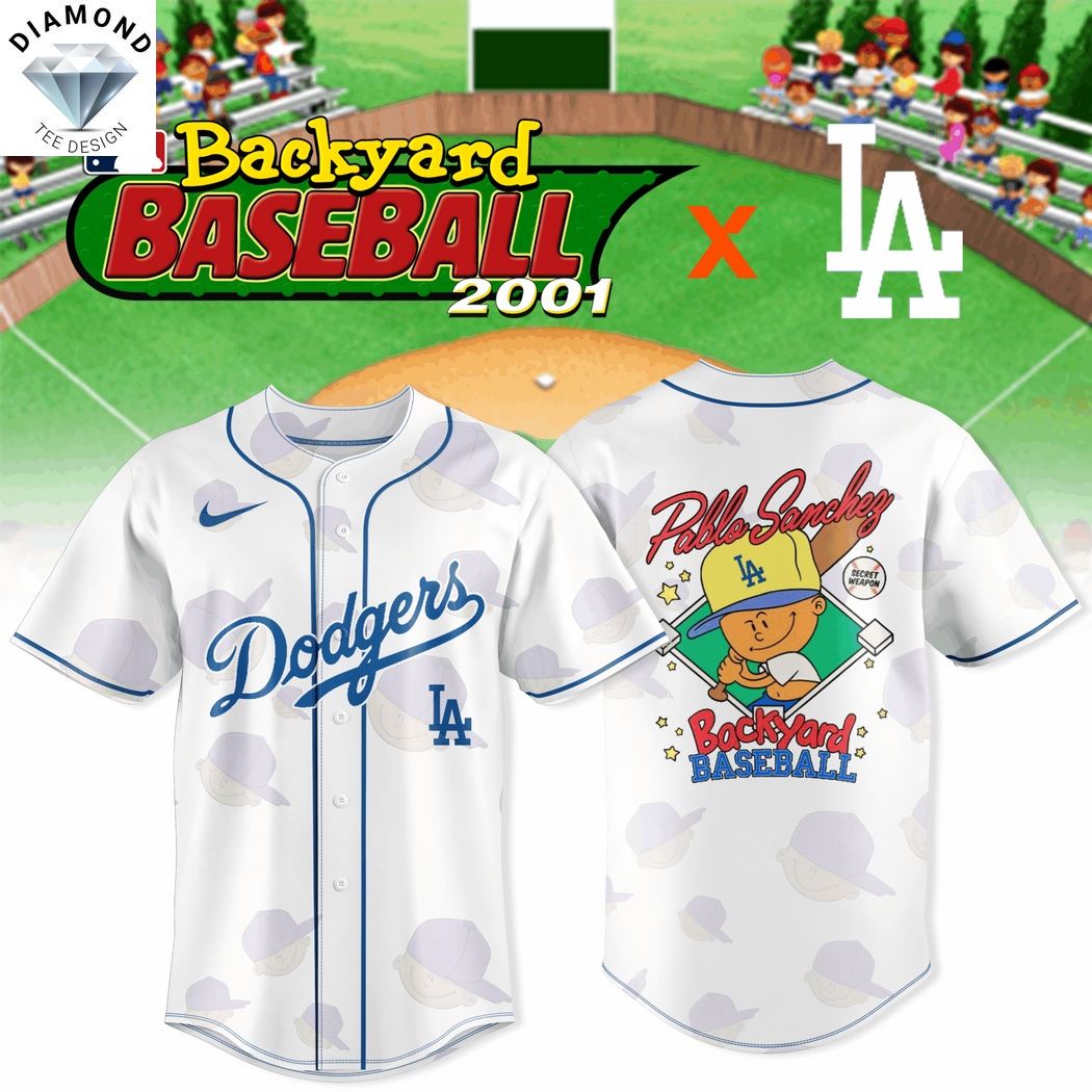 Los Angeles Dodgers x Backyard Pablo Sanchez Baseball Jersey - White Los Angeles Dodgers x Backyard Pablo Sanchez Baseball Jersey - White