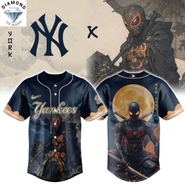 New York Yankees Spider Man Baseball Jersey