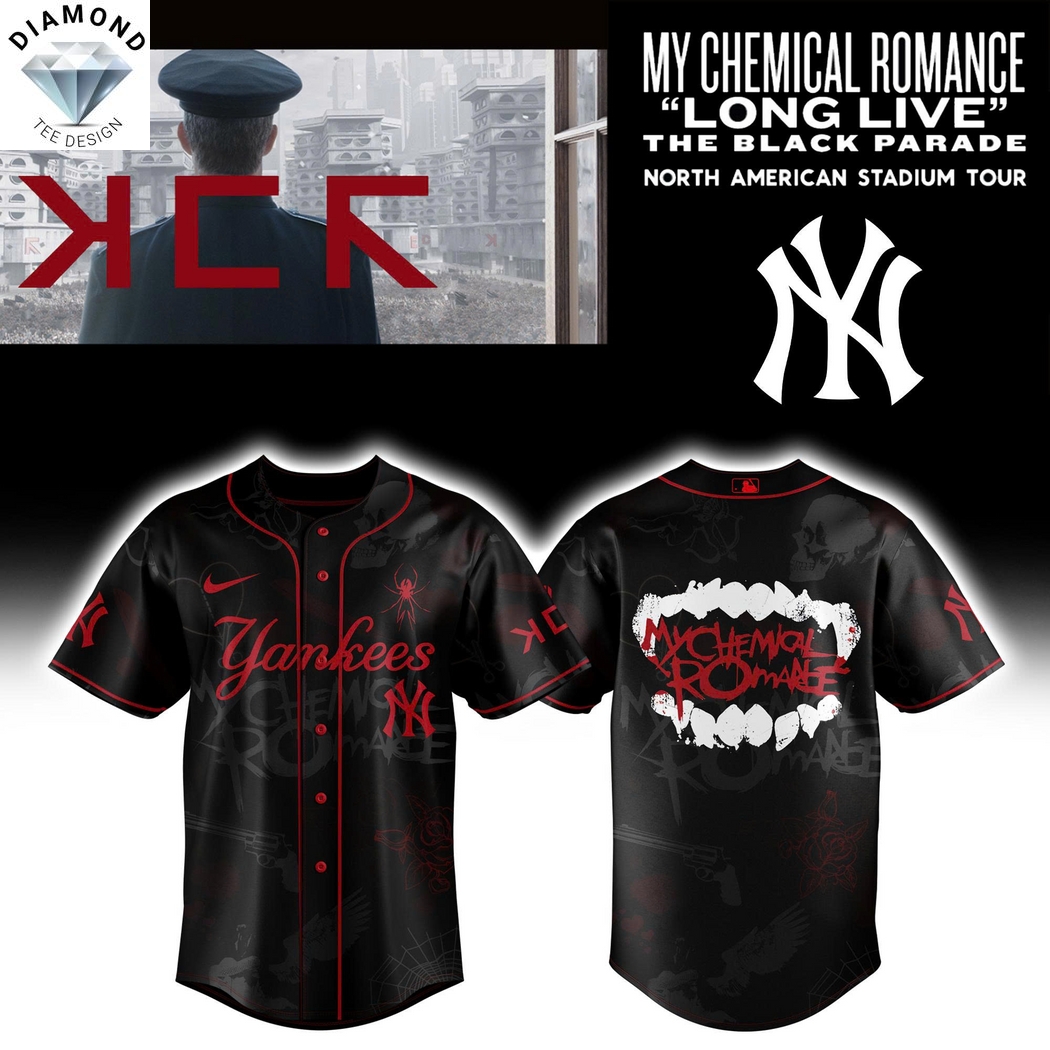 New York Yankees x Long Live The Black Parade My Chemical Romance Baseball Jersey New York Yankees x Long Live The Black Parade My Chemical Romance Baseball Jersey