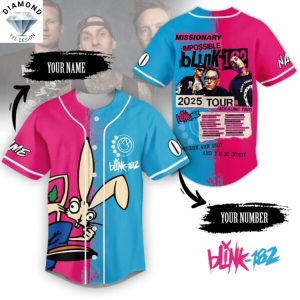 Personalized Blink-182 Missionary Impossible 2025 Tour Baseball Jersey