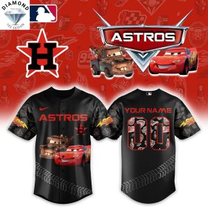 Personalized Houston Astros x Lightning McQueen Version Baseball Jersey