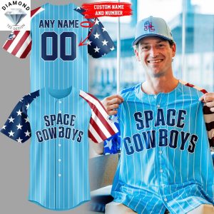 Personalized Sugar Land Space Cowboys 4th Of July Baseball Jersey
